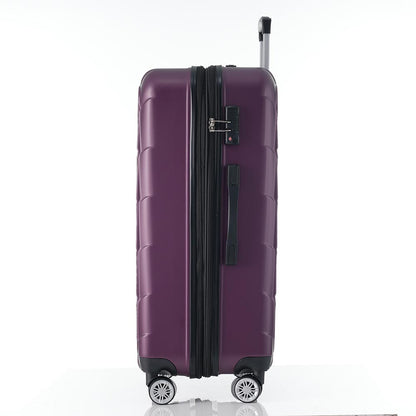 Set of 3 Lightweight Suitcase with TSA Lock and Spinner Wheels - Violet_5