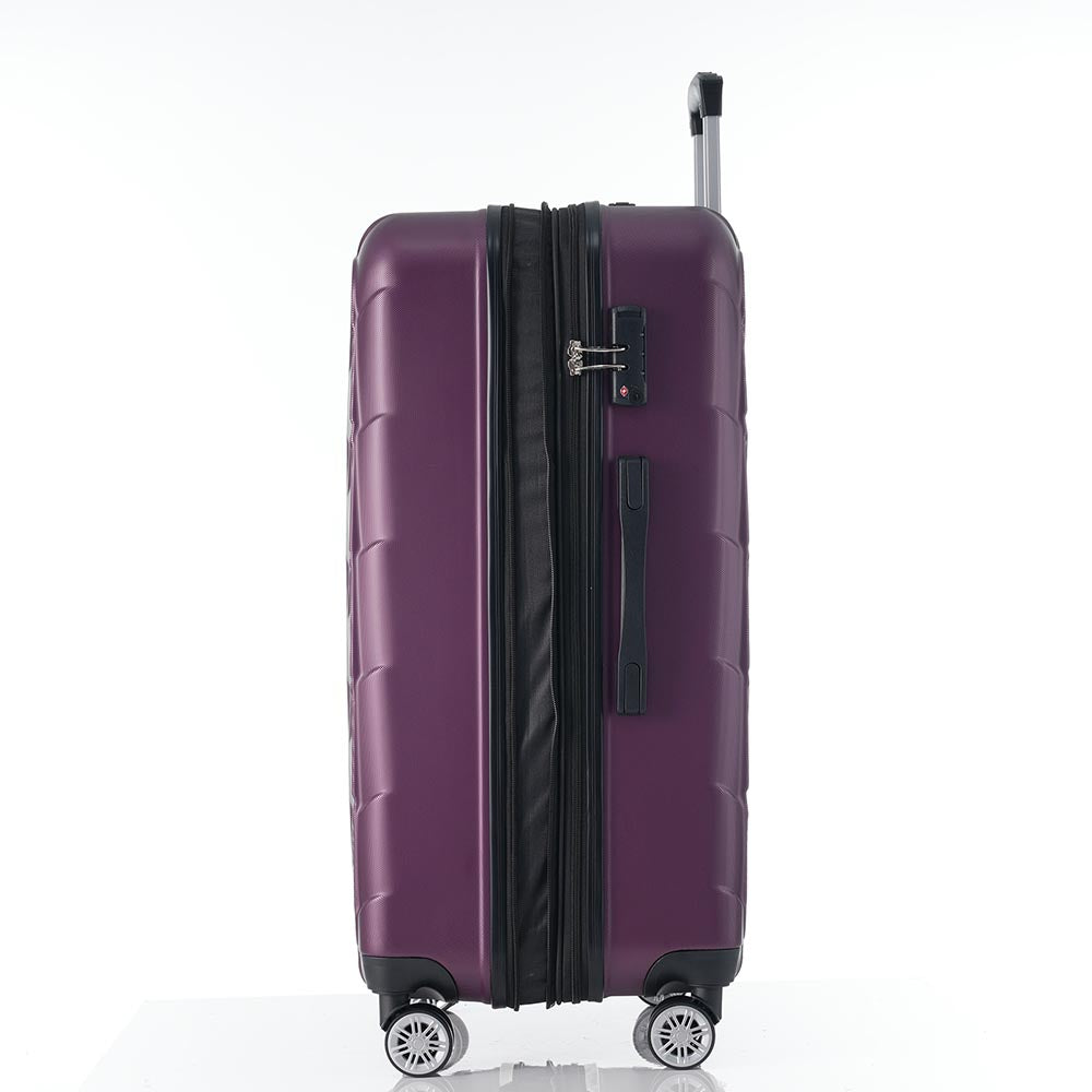 Set of 3 Lightweight Suitcase with TSA Lock and Spinner Wheels - Violet_7