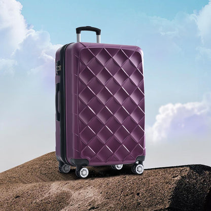 Set of 3 Lightweight Suitcase with TSA Lock and Spinner Wheels - Violet_15