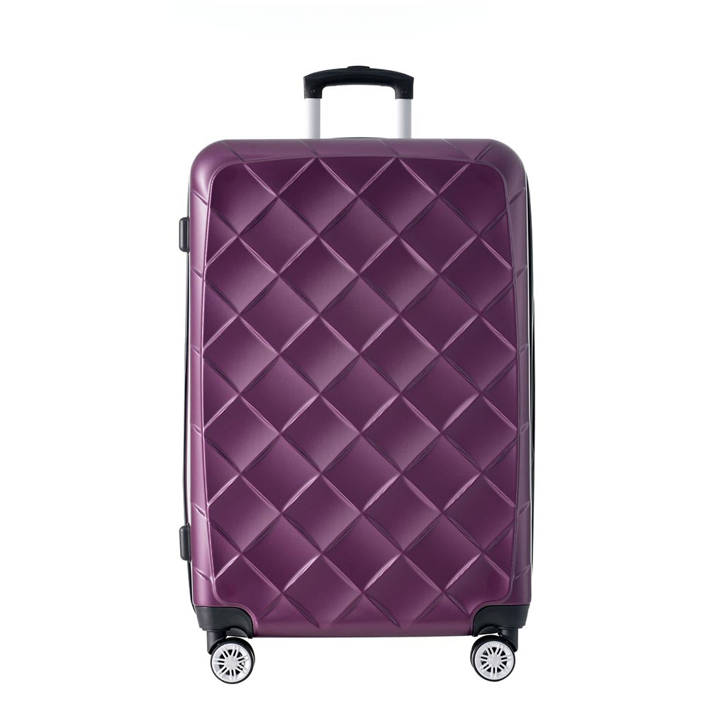 Set of 3 Lightweight Suitcase with TSA Lock and Spinner Wheels - Violet_3