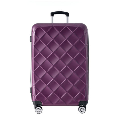 Set of 3 Lightweight Suitcase with TSA Lock and Spinner Wheels - Violet_3