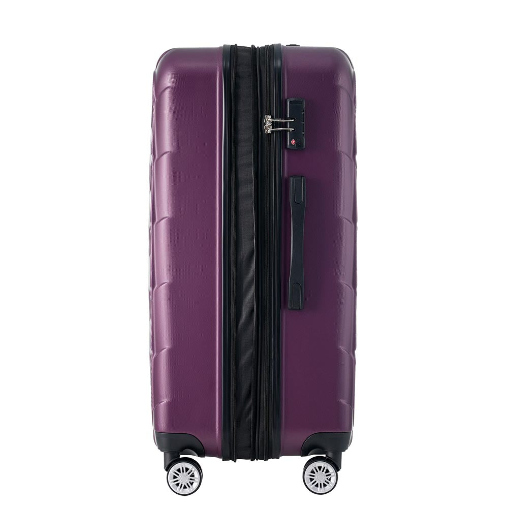 Set of 3 Lightweight Suitcase with TSA Lock and Spinner Wheels - Violet_6
