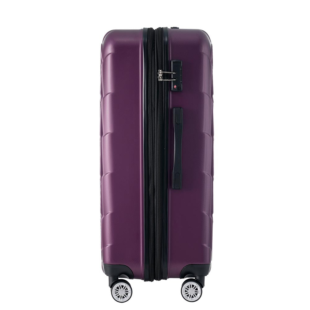 Set of 3 Lightweight Suitcase with TSA Lock and Spinner Wheels - Violet_8