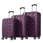 Set of 3 Lightweight Suitcase with TSA Lock and Spinner Wheels - Violet_0