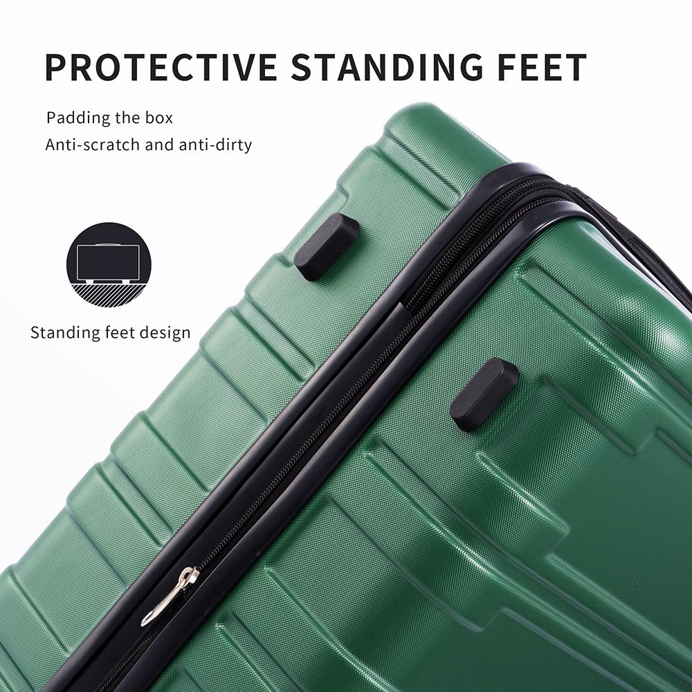 Set of 3 Hard-shell Lightweight Spinner Suitcase with TSA Lock - Green_11