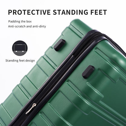 Set of 3 Hard-shell Lightweight Spinner Suitcase with TSA Lock - Green_11