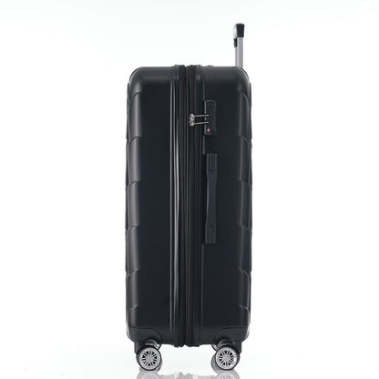 Set of 3 Lightweight Suitcase with TSA Lock and Spinner Wheels - Black_6