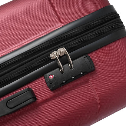 24In Expandable Lightweight Spinner Suitcase with Corner Guards - Red_8