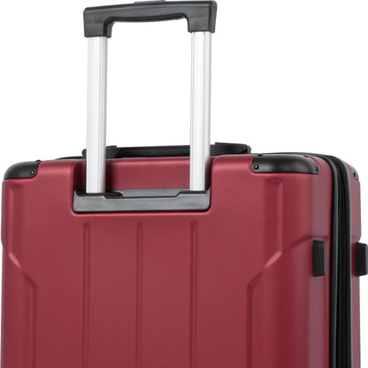 24In Expandable Lightweight Spinner Suitcase with Corner Guards - Red_4