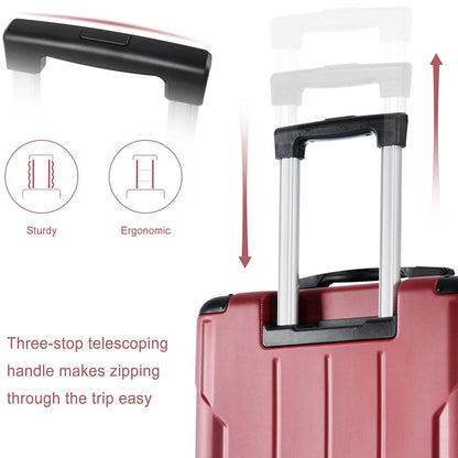 24In Expandable Lightweight Spinner Suitcase with Corner Guards - Red_10