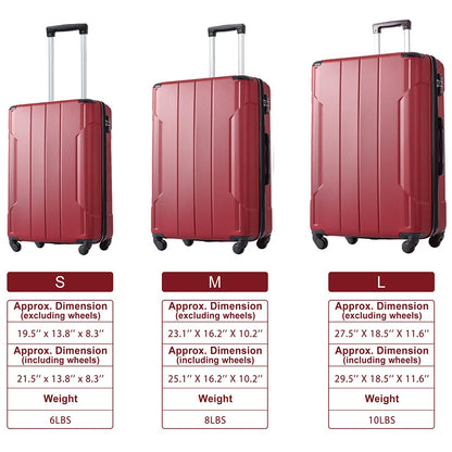 24In Expandable Lightweight Spinner Suitcase with Corner Guards - Red_13