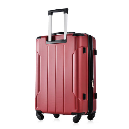 24In Expandable Lightweight Spinner Suitcase with Corner Guards - Red_1