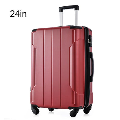 24In Expandable Lightweight Spinner Suitcase with Corner Guards - Red_0