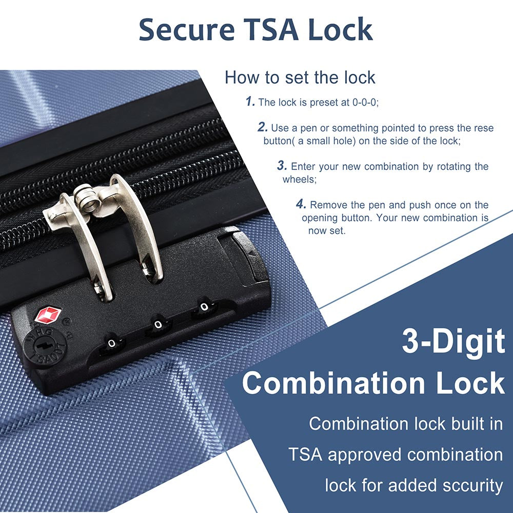 Set of 2 Expandable Hard Side Suitcase with TSA Lock and Spinner Wheels - Blue_6
