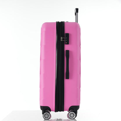 Set of 3 Lightweight Suitcase with TSA Lock and Spinner Wheels - Pink_5