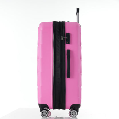 Set of 3 Lightweight Suitcase with TSA Lock and Spinner Wheels - Pink_6