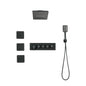 Wall Mounted Waterfall Rain Shower System With 3 Body Sprays & Handheld Shower - Black_0