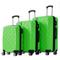 Set of 3 Lightweight Suitcase with TSA Lock and Spinner Wheels - Green_0