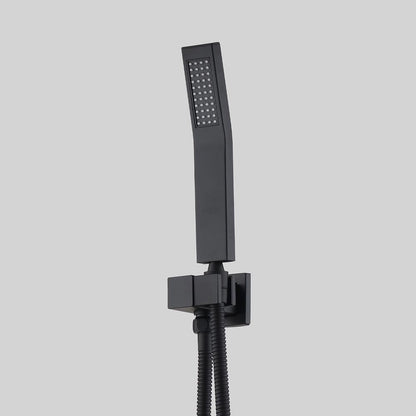 Shower System 16 Inch Square Bathroom Luxury Rain Mixer Shower Combo Set - Black_4