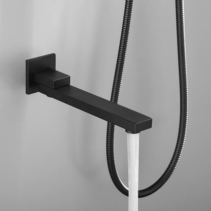 Shower System 16 Inch Square Bathroom Luxury Rain Mixer Shower Combo Set - Black_5