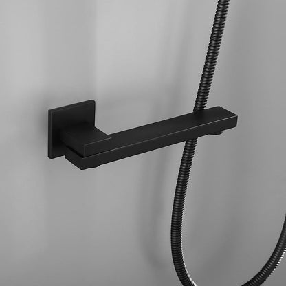 Shower System 16 Inch Square Bathroom Luxury Rain Mixer Shower Combo Set - Black_3