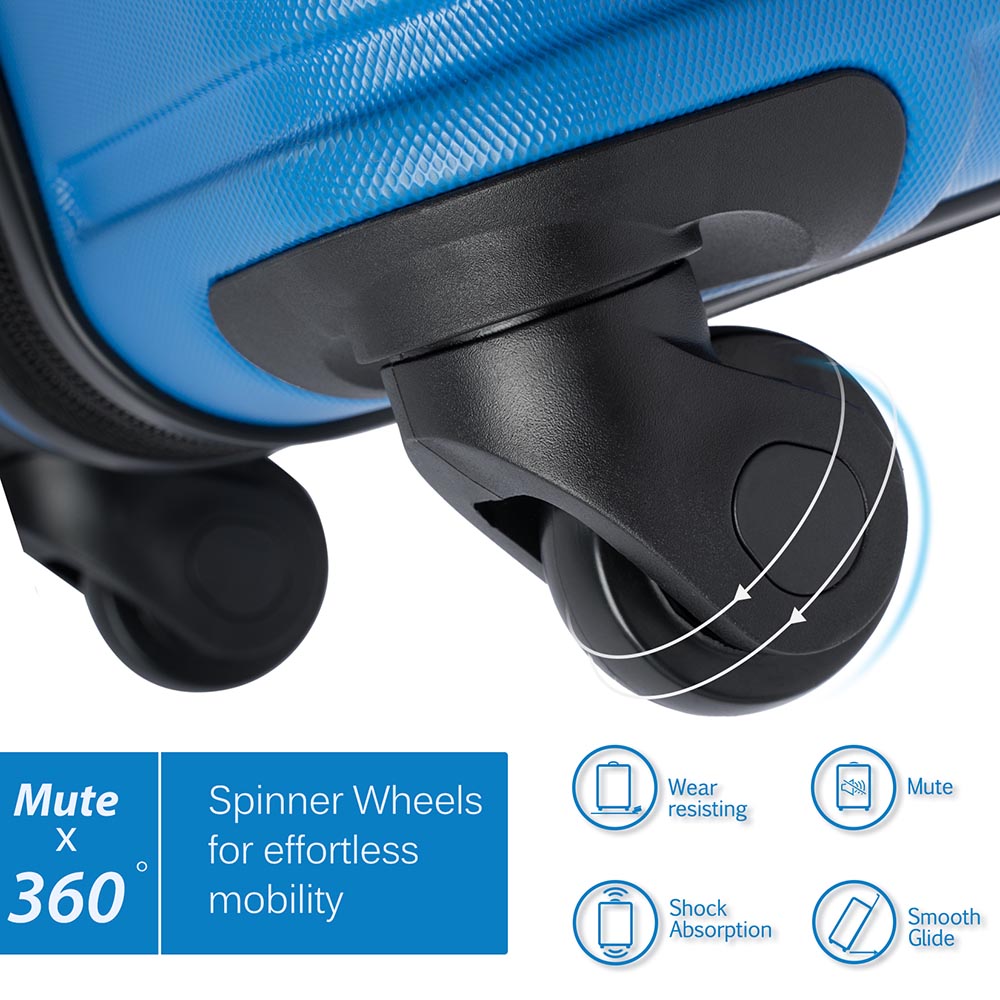 Set of 3 Hard-shell Lightweight Spinner Suitcase with TSA Lock - Blue_6