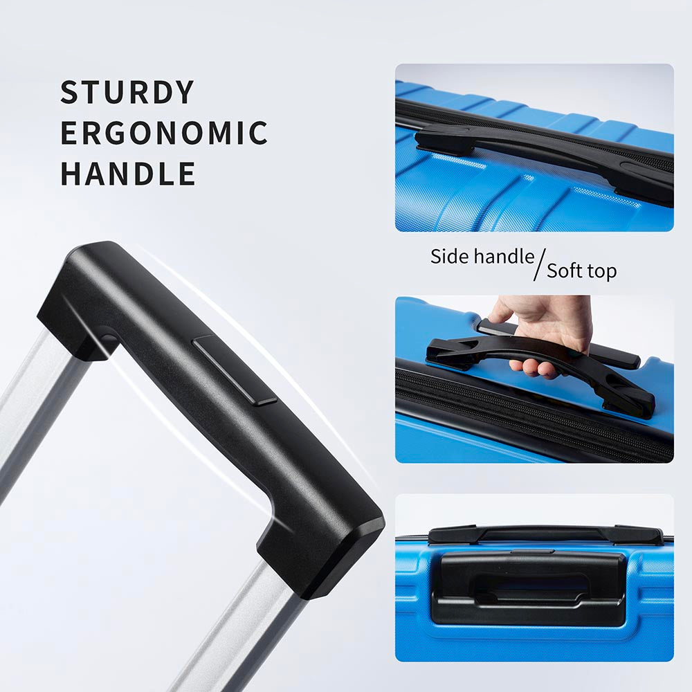 Set of 3 Hard-shell Lightweight Spinner Suitcase with TSA Lock - Blue_11