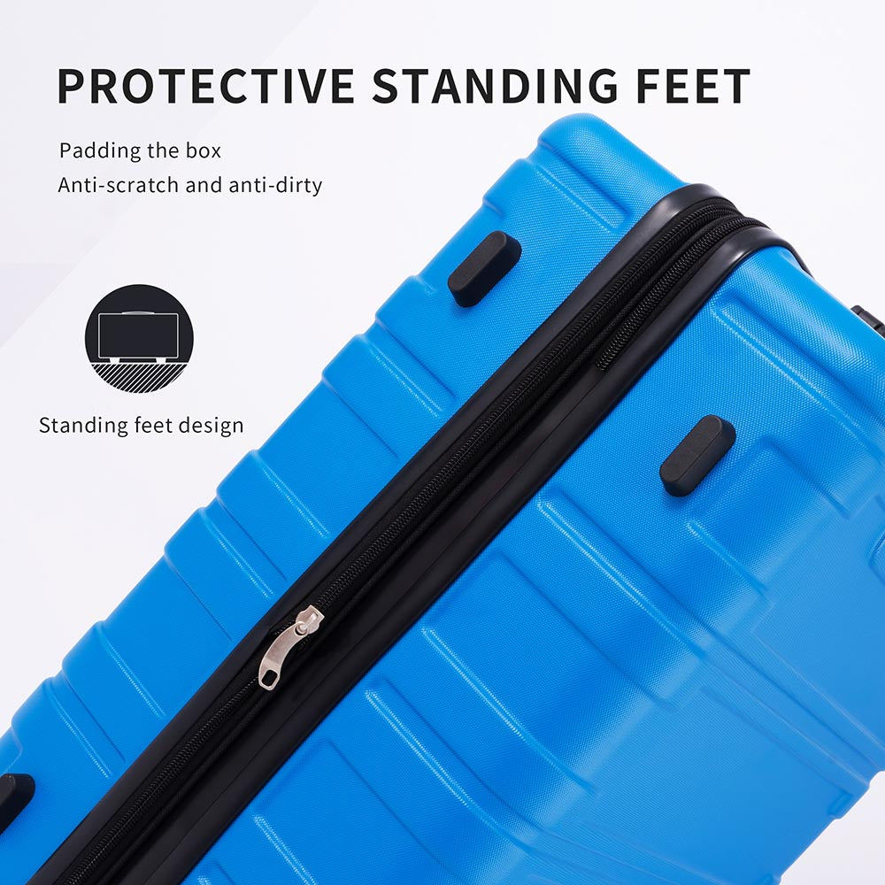 Set of 3 Hard-shell Lightweight Spinner Suitcase with TSA Lock - Blue_8
