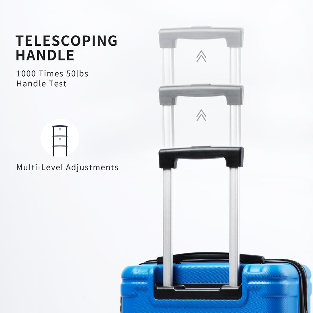 Set of 3 Hard-shell Lightweight Spinner Suitcase with TSA Lock - Blue_7