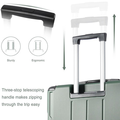 24In Expandable Lightweight Spinner Suitcase with Corner Guards - Green_5