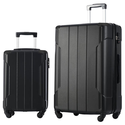 Set of 2 Expandable Hard Side Suitcase with TSA Lock and Spinner Wheels - Black_1