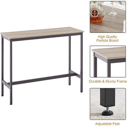 Industrial Bar Table Set with 3 Stools - Grey_2