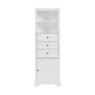 Tall Storage Cabinet with Adjustable Shelves & 3 Drawers - White_0