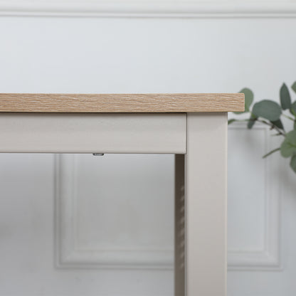 Office Desk with Metal Decor Panel - Beige_4