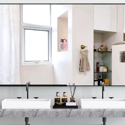 60x36 Inch Oversized Rectangle Mirror, Vertical/Horizontal Mount - Black Frame_7