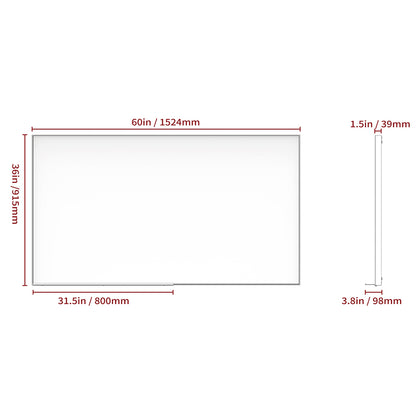 60x36 Inch Oversized Rectangle Mirror, Vertical/Horizontal Mount - Black Frame_11