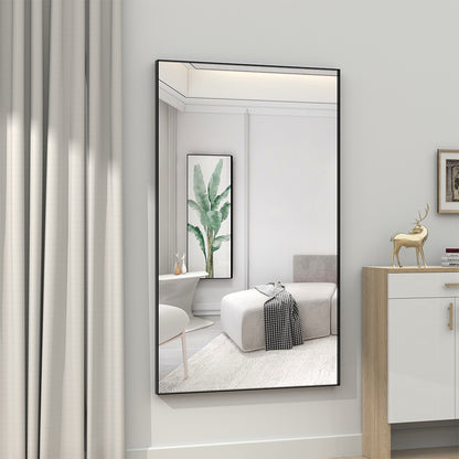 60x36 Inch Oversized Rectangle Mirror, Vertical/Horizontal Mount - Black Frame_3