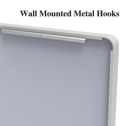 72x36 Inch Oversized Mirror with Mobile Tray-Silver Frame_8