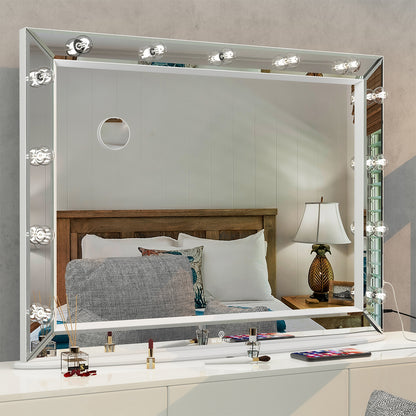40x30.5 Inch Hollywood Vanity Mirror, USB Bulbs, Smart Touch Lighting - Large_2