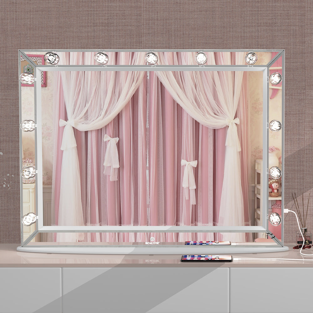 40x30.5 Inch Hollywood Vanity Mirror, USB Bulbs, Smart Touch Lighting - Large_13