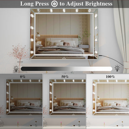 40x30.5 Inch Hollywood Vanity Mirror, USB Bulbs, Smart Touch Lighting - Large_11