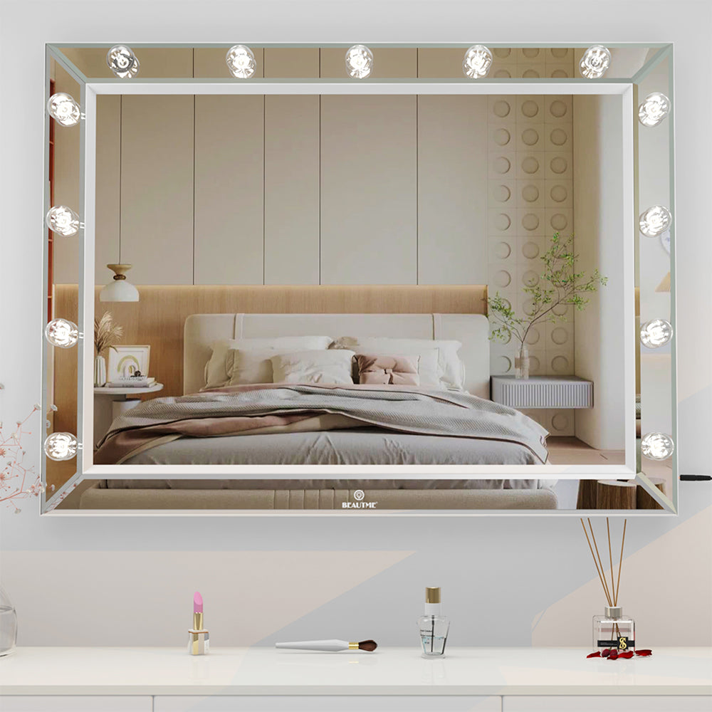 40x30.5 Inch Hollywood Vanity Mirror, USB Bulbs, Smart Touch Lighting - Large_1