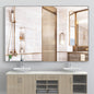 72x48 Inch Oversized Wall Mirror with Removable Tray - Silver Aluminum Frame_0