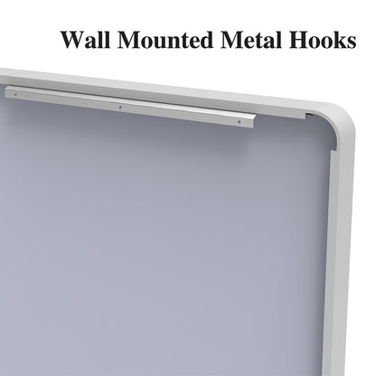 72x48 Inch Oversized Wall Mirror with Removable Tray - Silver Aluminum Frame_9