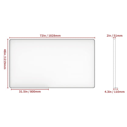 72x48 Inch Oversized Wall Mirror with Removable Tray - Silver Aluminum Frame_12