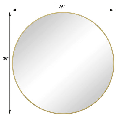 36-Inch Round Metal Framed Mirror - Gold_6