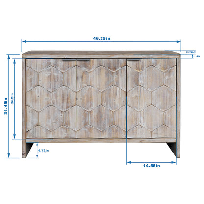 Farmhouse Style 3-Door Wooden Accent Cabinet/Sideboard_10