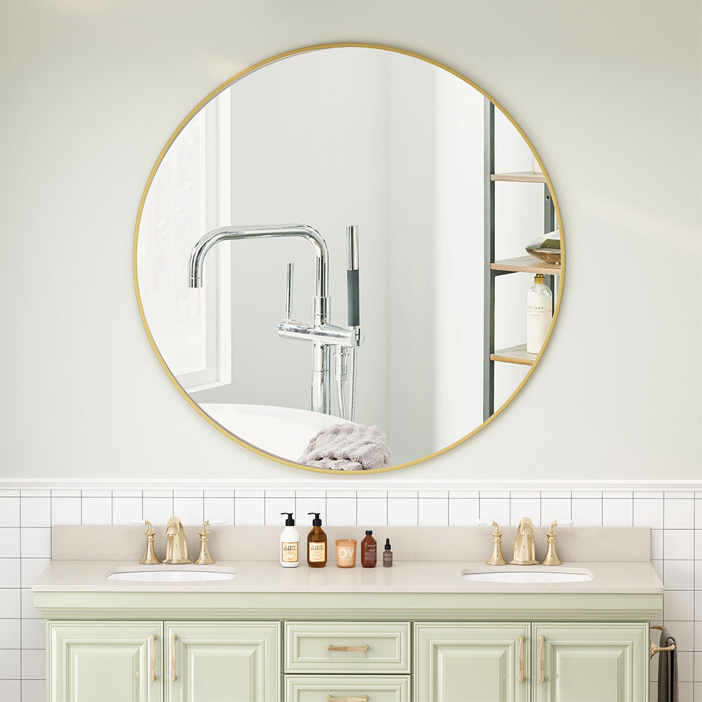 42-Inch Metal Framed Mirror - Gold_1