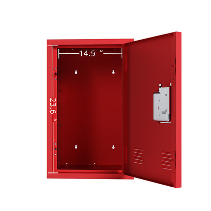 24-Inch Metal Locker Storage Cabinet - Red_4