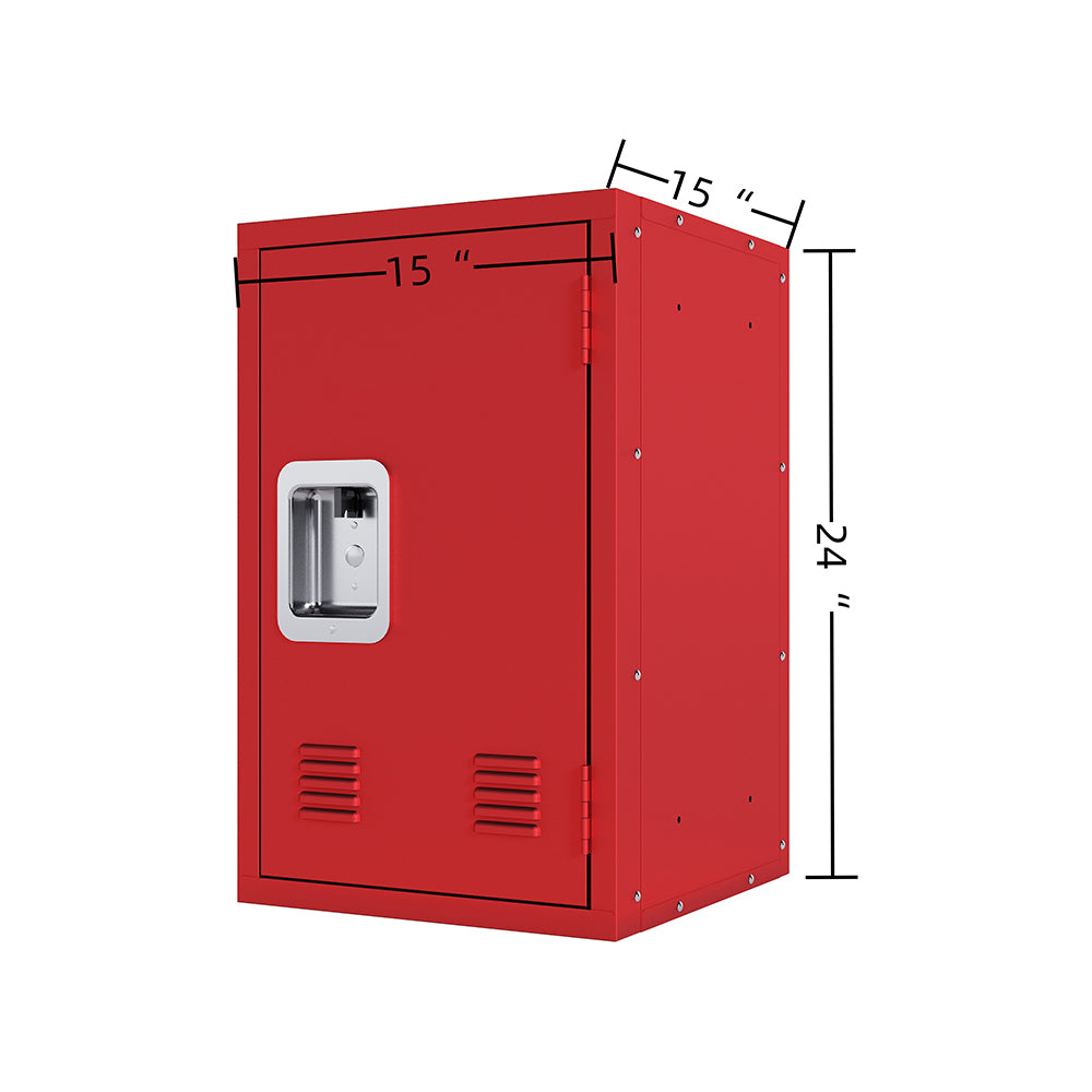 24-Inch Metal Locker Storage Cabinet - Red_8